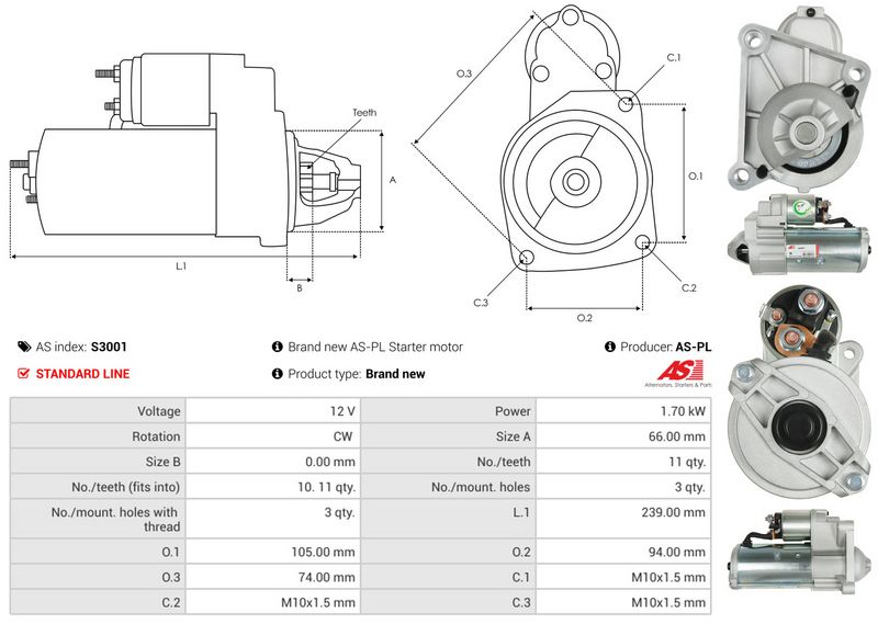 Starter, AS-PL S3001