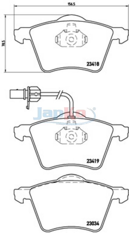 JAPKO 500314 Brake Pad Set, disc brake
