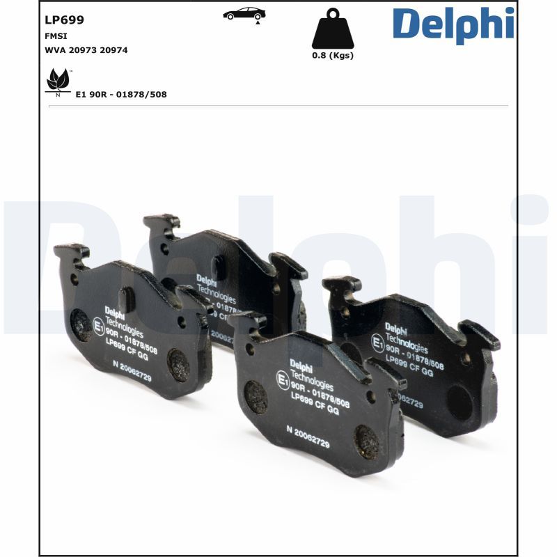 DELPHI LP699 Brake Pad Set, disc brake