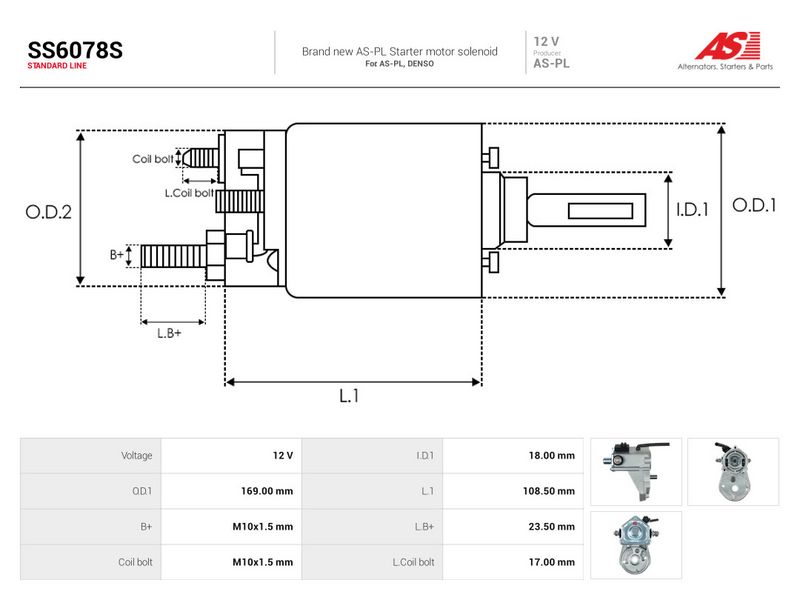 Magnetlülitus, starter, AS-PL SS6078S