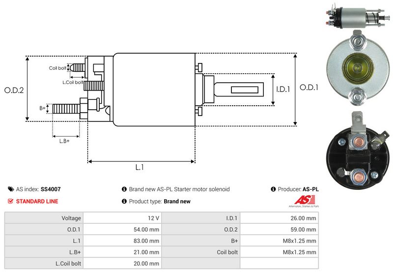 Magnetlülitus, starter, AS-PL SS4007