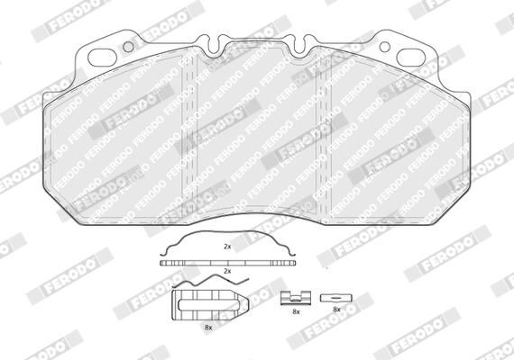 Sada brzdových destiček, kotoučová brzda FCV1047B