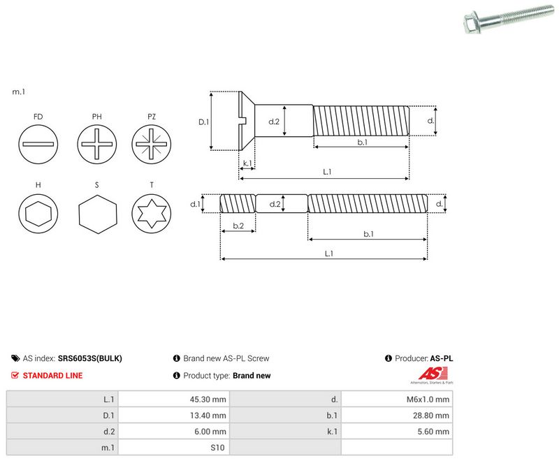 AS-PL SRS6053S(BULK) Repair Set, alternator