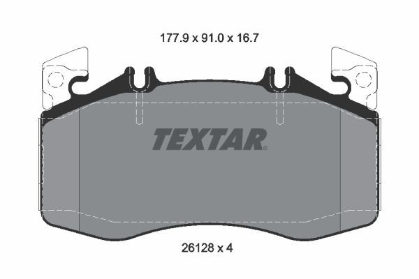 Комплект гальмівних накладок, дискове гальмо, Textar 2612801