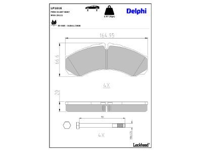 DELPHI LP1616 Brake Pad Set, disc brake