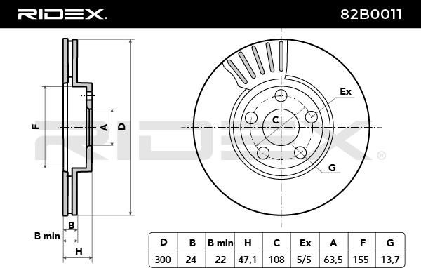 спирачен диск RIDEX