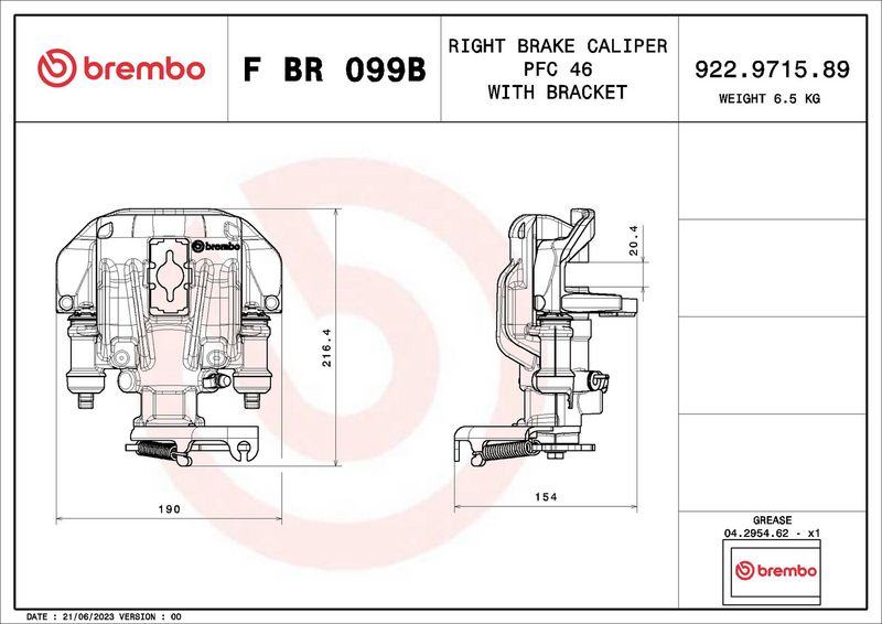 BREMBO FBR099B Brake Caliper