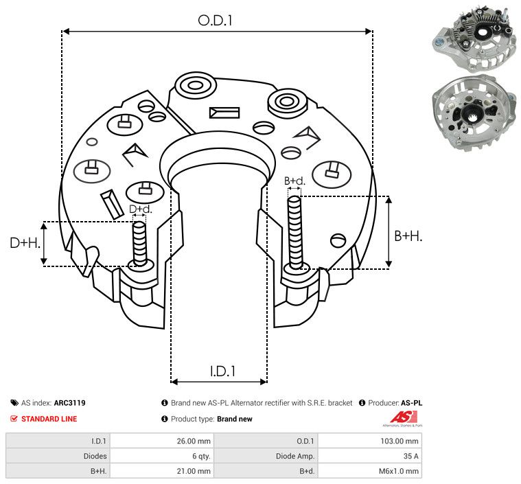 Kaitsekate, generaator, AS-PL ARC3119