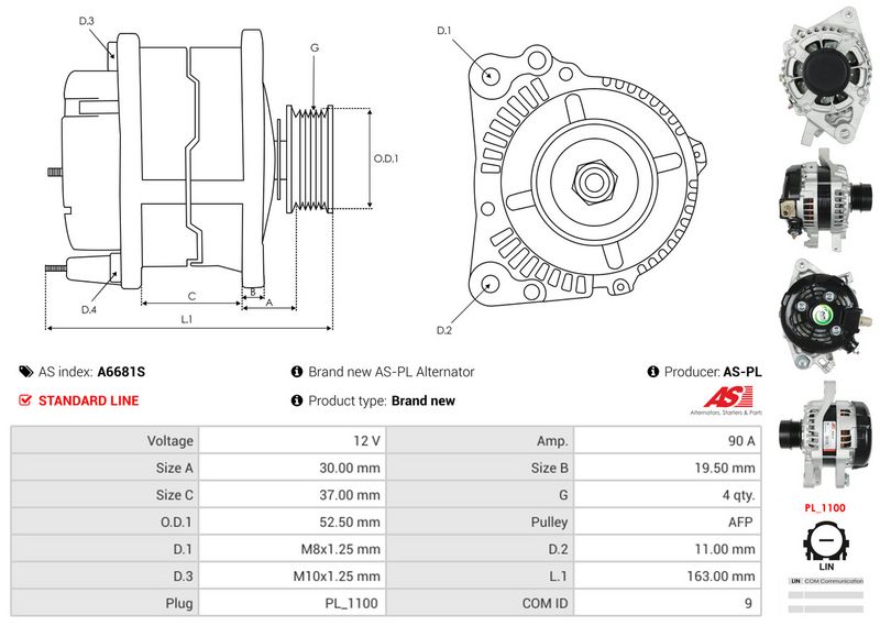 AS-PL A6681S Alternator