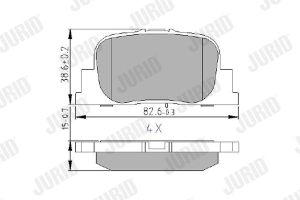 JURID TOYOTA гальмівні колодки задн.Camry CV2 96-,Camry MCV3 01-