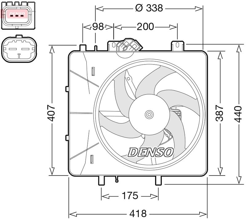 DENSO ventilátor, motorhűtés DER07010