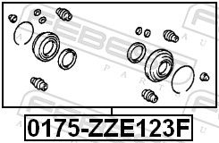 Ремонтний комплект, гальмівний супорт, Febest 0175-ZZE123F