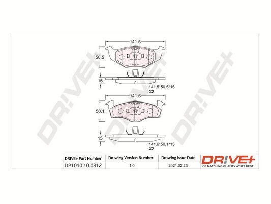 DP1010.10.0812 Drive+ - Гальмівні колодки до дисків