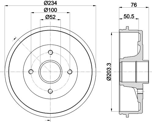 HELLA 8DT 355 300-611 Brake Drum