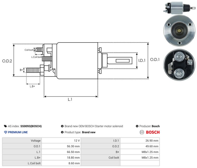 AS-PL SS0093(BOSCH) Solenoid Switch, starter