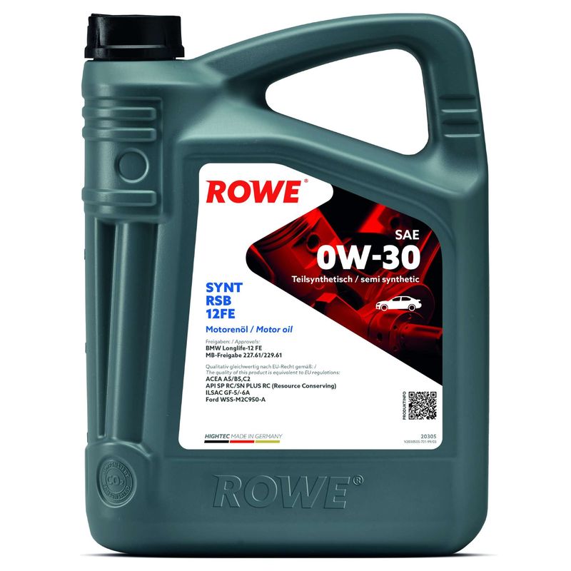 Олива моторна HIGHTEC SYNT RSB 12FE SAE 0W-30 (5 L)