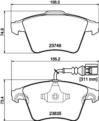 HELLA fékbetétkészlet, tárcsafék 8DB 355 011-621