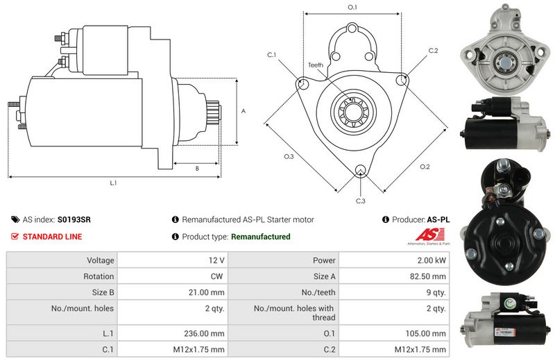 AS-PL S0193SR Starter