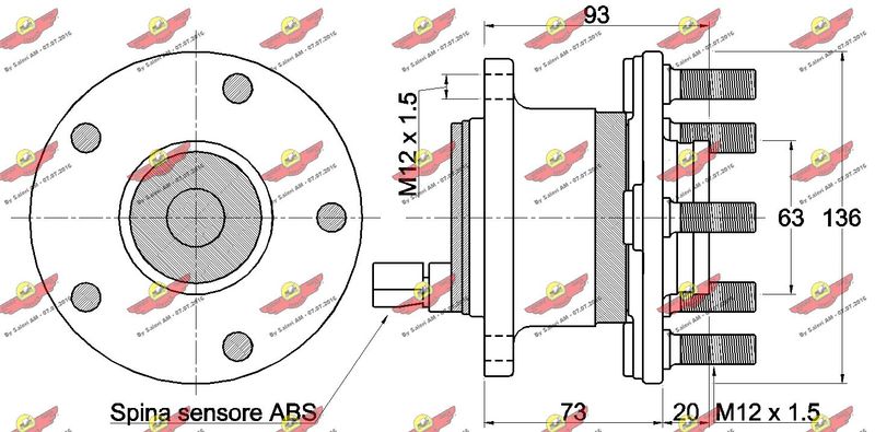 Маточина задня з abs FORD C-MAX 10-19 2101648