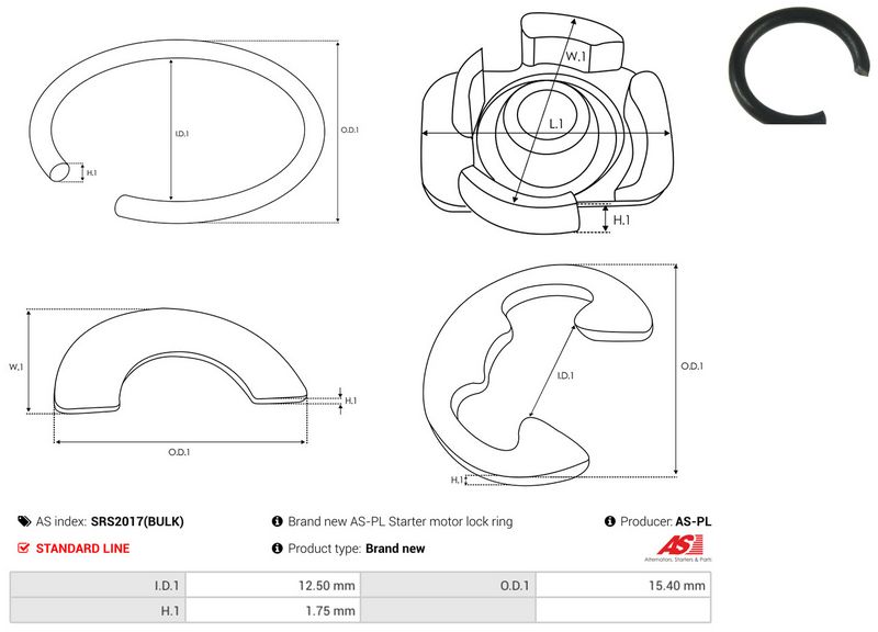 AS-PL SRS2017(BULK) Repair Kit, starter