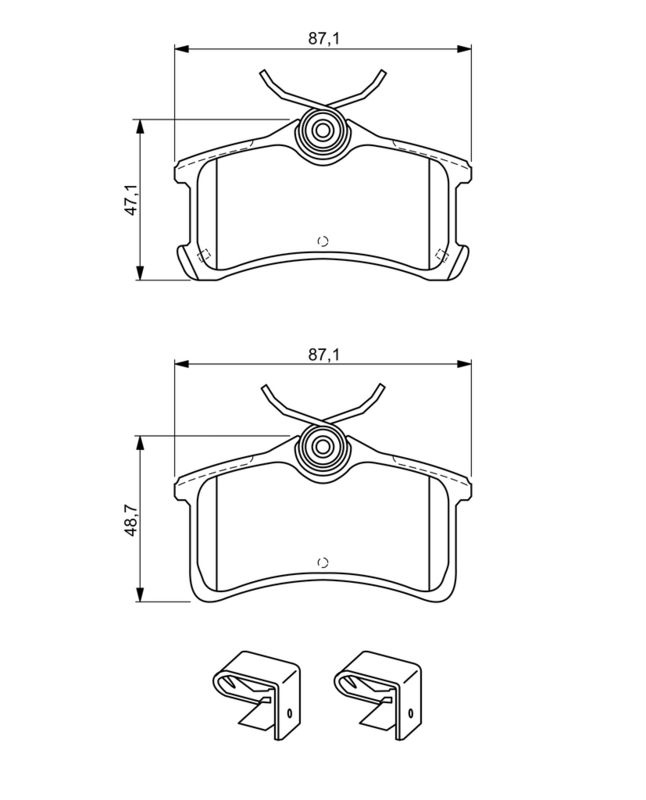 Piduriklotsi komplekt, ketaspidur, BOSCH 0 986 494 274