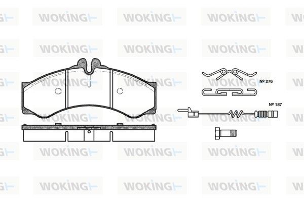 Комплект гальмівних накладок, дискове гальмо, Woking P7143.02