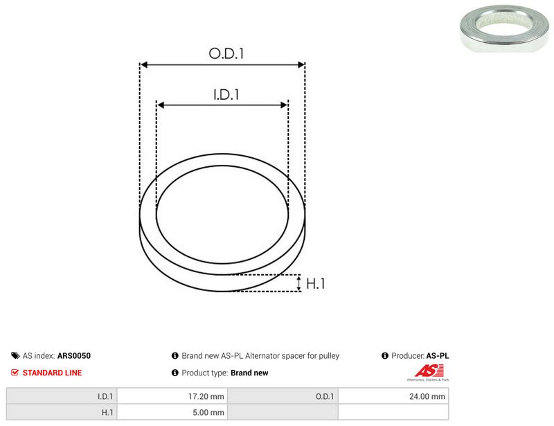 AS-PL ARS0050 Repair Set, alternator