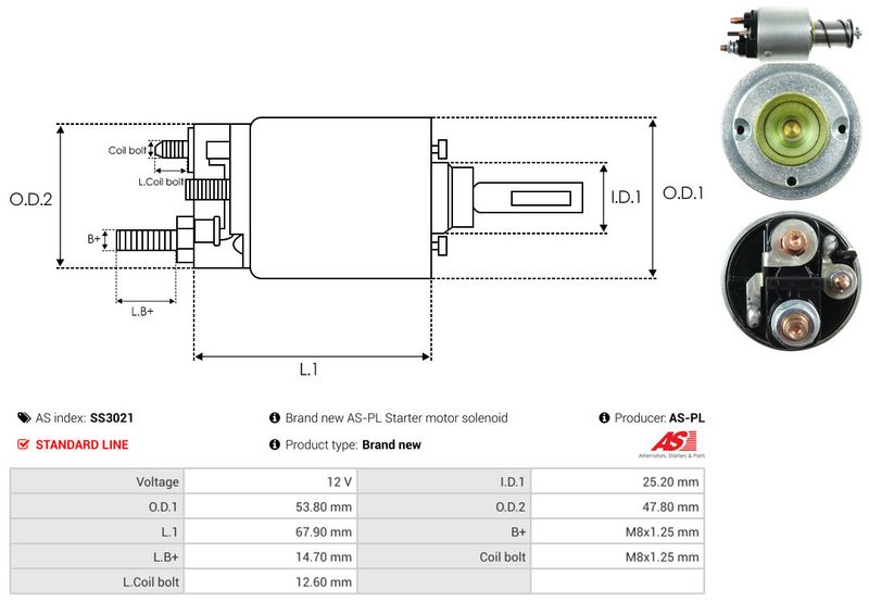 AS-PL SS3021 Solenoid Switch, starter