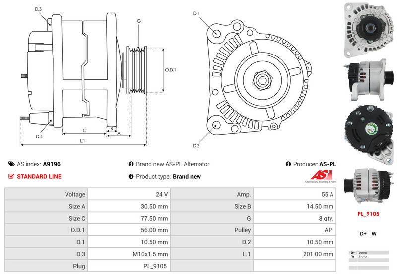 AS-PL A9196 Alternator