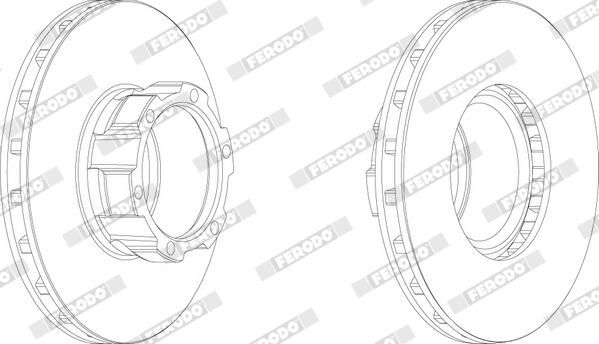 Brake disc Voor Links/Rechts past: MERCEDES VARIO, VARIO (B667, B670, B668), VARIO (B670), VARIO (B670, B668, B667) 2.9D/4.2D/4.3D 09.96-