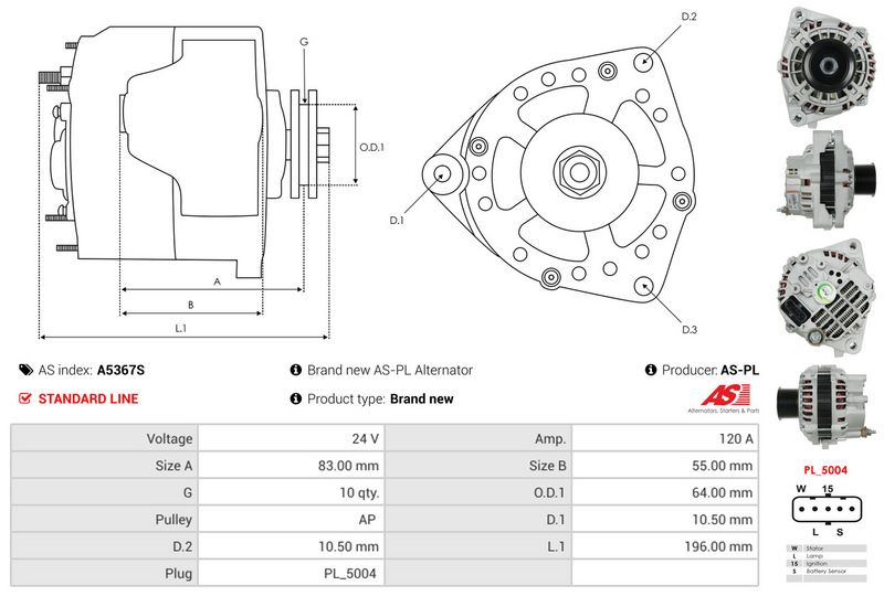 AS-PL A5367S Alternator
