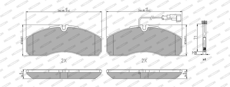 Sada brzdových destiček, kotoučová brzda FVR4248