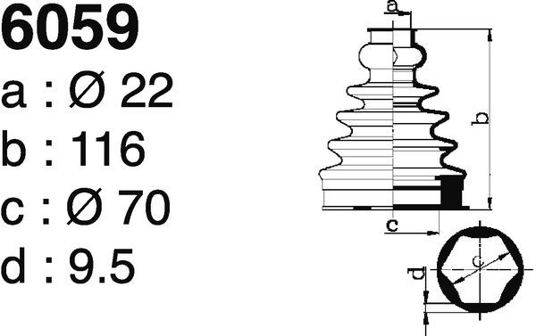 DEPA 6059 Bellow Kit, drive shaft