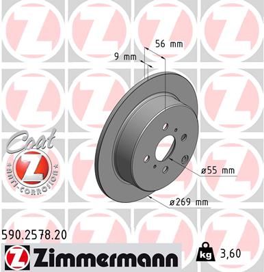 Гальмівний диск, Zimmermann 590.2578.20