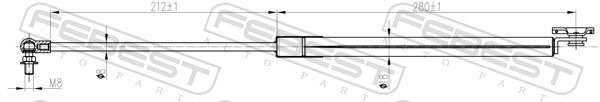 FEBEST 01117-008LH Gas Spring, boot/cargo area