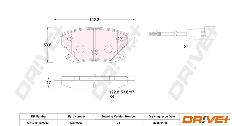 Set placute frana,frana disc DP1010.10.0903 Dr!ve+