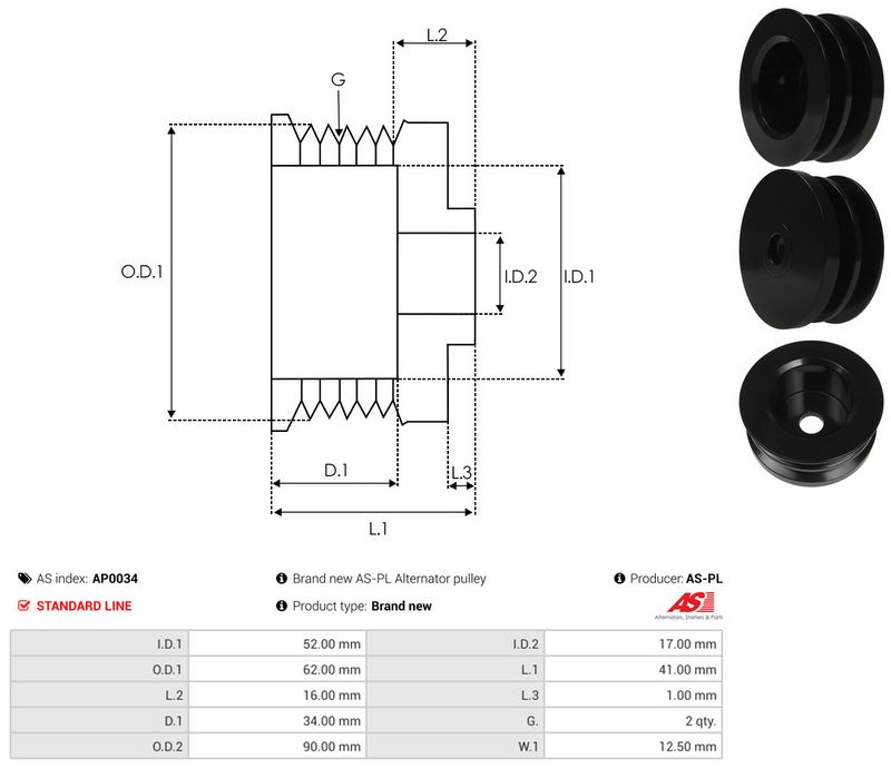 Rihmaratas, generaator, AS-PL AP0034