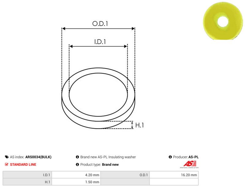 AS-PL ARS0034(BULK) Repair Set, alternator