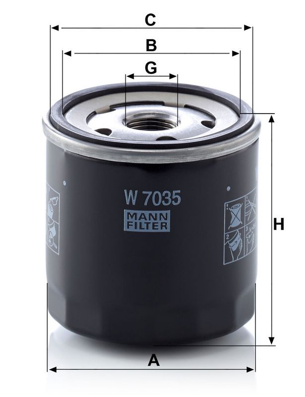 Õlifilter, MANN-FILTER W 7035