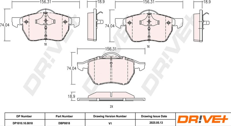 Set placute frana,frana disc DP1010.10.0818 Dr!ve+
