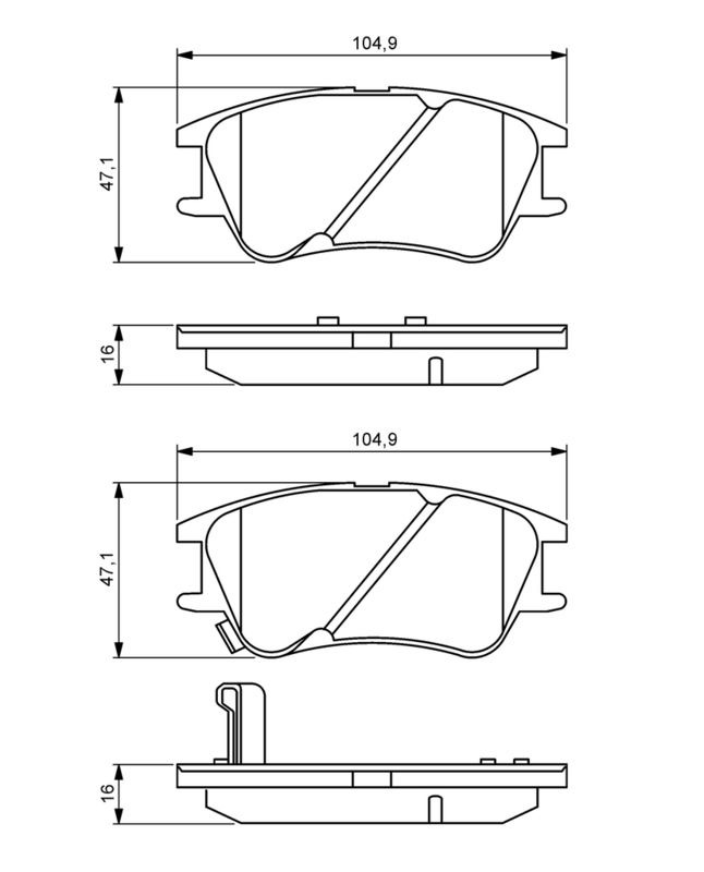 BOSCH Plaquettes de frein à disque 0 986 494 155