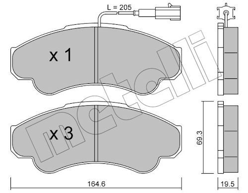 Plaquettes+de+frein+à+disque METELLI 22-0326-0