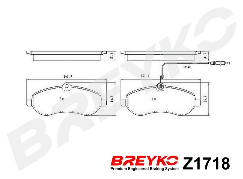 DAVID VASCO Z1718 Brake Pad Set, disc brake