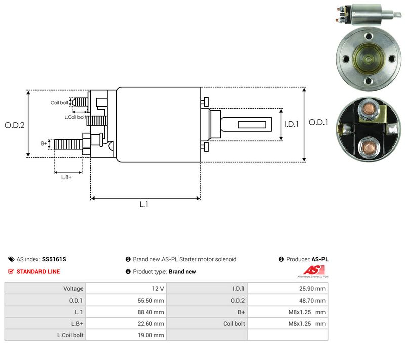 Magnetlülitus, starter, AS-PL SS5161S