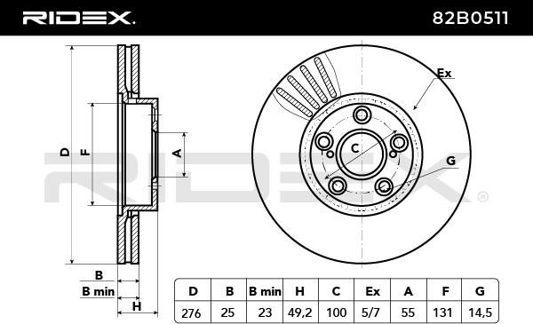 спирачен диск RIDEX