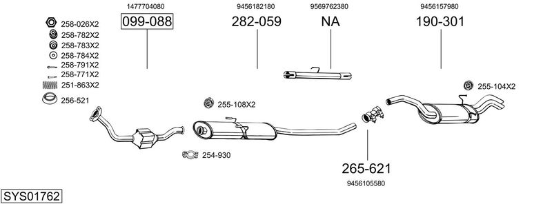 BOSAL kipufogórendszer SYS01762