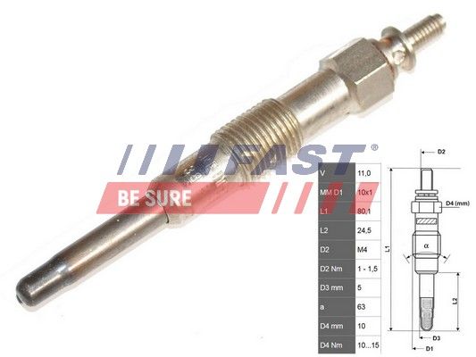 Свічка розжарювання, Fast FT82727