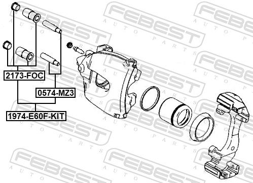 FEBEST 1974-E60F-KIT Guide Bolt, brake caliper