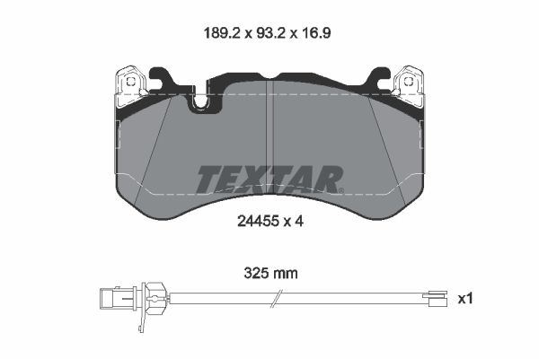 Комплект гальмівних накладок, дискове гальмо, Textar 2445501