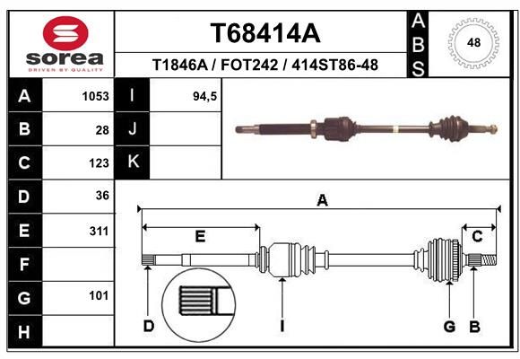 Приводний вал, Eai Group T68414A